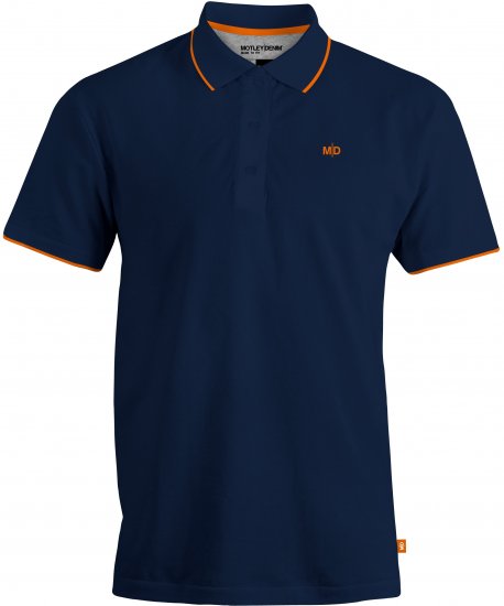 Motley Denim Helsinki Polo Navy - Tricouri polo - Tricouri Polo Bărbați Mărimi Mari