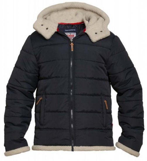 D555 Hudson Hooded Puffer Jacket Navy - Geci - Geci Bărbați Mărimi Mari