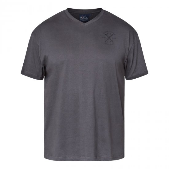 North Latitude Alpine Club T-Shirt Gri/Cărbune - Tricouri - Tricouri Bărbați Mărimi Mari