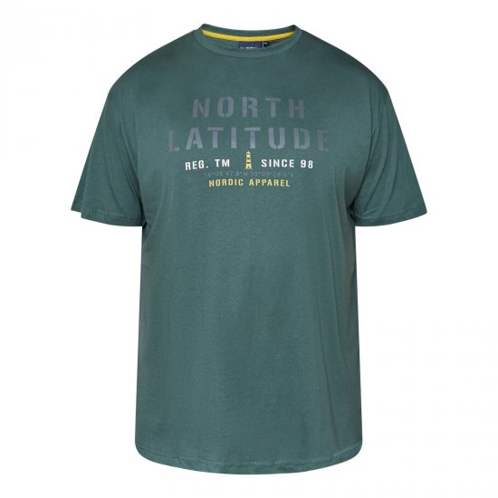 North Latitude T-Shirt Verde/Khaki - Tricouri - Tricouri Bărbați Mărimi Mari
