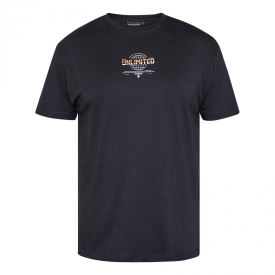 North Latitude T-Shirt With Print Negru - Tricouri - Tricouri Bărbați Mărimi Mari