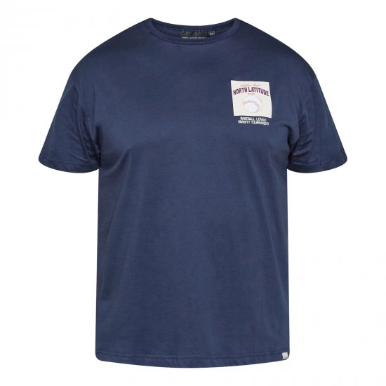 North Latitude T-Shirt With Print Albastru marin - TALL T-shirts - Tricouri pentru Bărbați Înalți