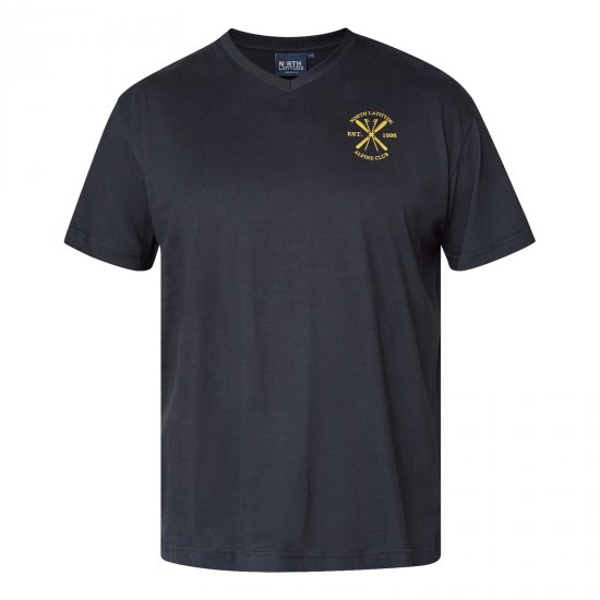 North Latitude Alpine Club T-Shirt Negru - TALL T-shirts - Tricouri pentru Bărbați Înalți