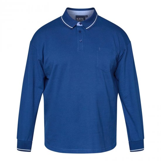 North Latitude Superflex Polo LS Albastru - Tricouri polo - Tricouri Polo Bărbați Mărimi Mari
