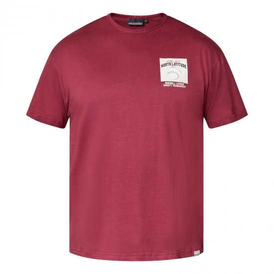 North Latitude T-Shirt With Print Roșu - Tricouri - Tricouri Bărbați Mărimi Mari