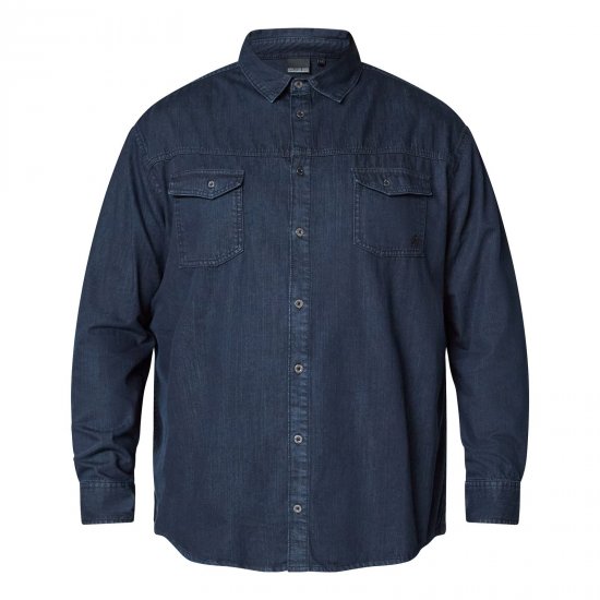 North Latitude Denim Shirt LS Albastru - Cămăși - Cămăși Bărbați Mărimi Mari
