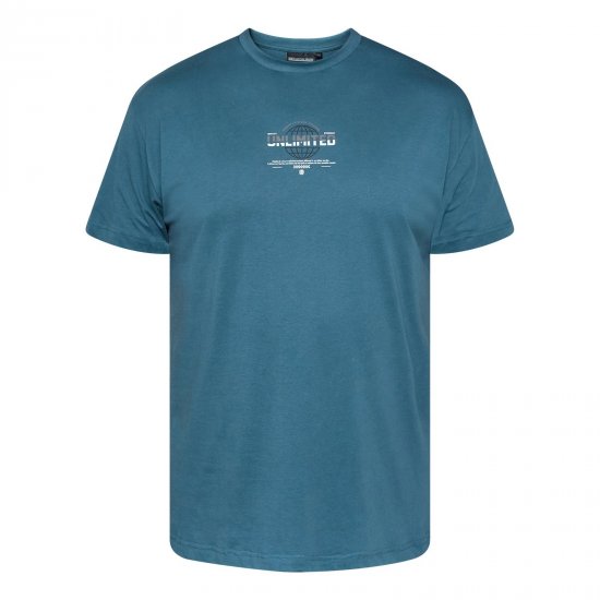 North Latitude T-Shirt With Print Albastru - Tricouri - Tricouri Bărbați Mărimi Mari