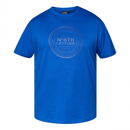 North Latitude T-Shirt Albastru - Tricouri - Tricouri Bărbați Mărimi Mari
