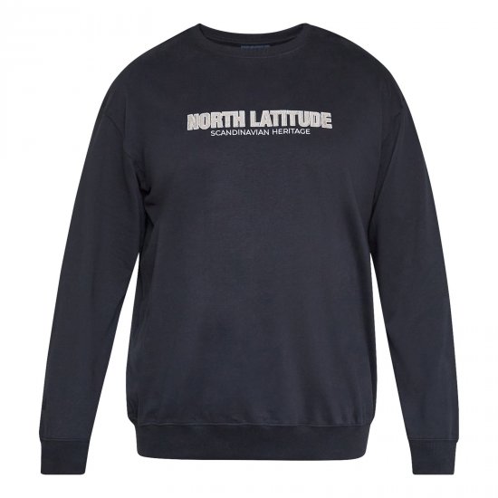 North Latitude Crewneck Sweatshirt Negru - Pulovere & hanorace - Pulovere & Hanorace Bărbați Mărimi Mari