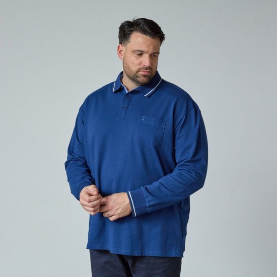 North Latitude Superflex Polo LS Albastru - Tricouri polo - Tricouri Polo Bărbați Mărimi Mari
