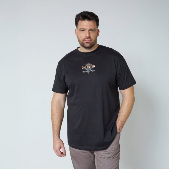 North Latitude T-Shirt With Print Negru - Tricouri - Tricouri Bărbați Mărimi Mari