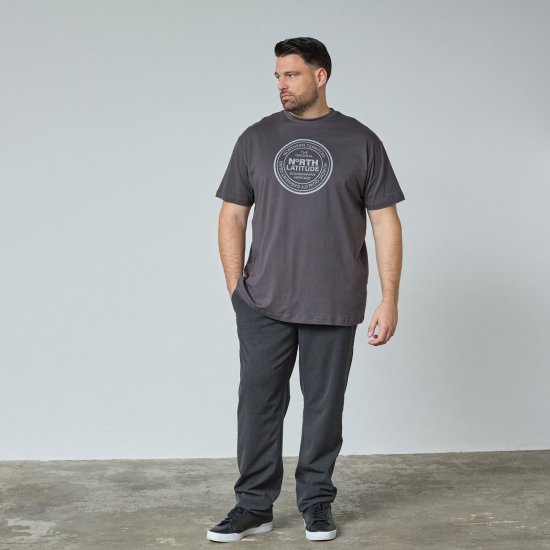 North Latitude T-Shirt Gri/Cărbune - TALL T-shirts - Tricouri pentru Bărbați Înalți
