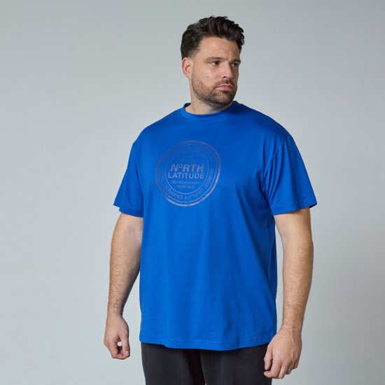 North Latitude T-Shirt Albastru - Tricouri - Tricouri Bărbați Mărimi Mari