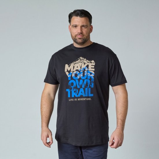 North Latitude Trail T-Shirt Negru - Tricouri - Tricouri Bărbați Mărimi Mari