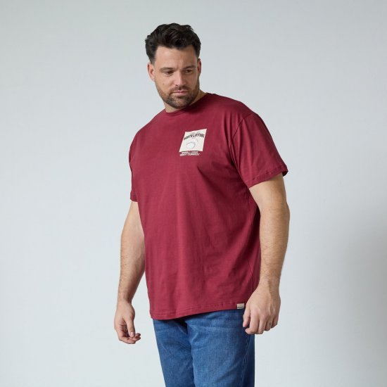 North Latitude T-Shirt With Print Roșu - Tricouri - Tricouri Bărbați Mărimi Mari