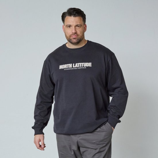 North Latitude Crewneck Sweatshirt Negru - Pulovere & hanorace - Pulovere & Hanorace Bărbați Mărimi Mari