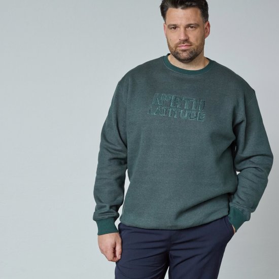 North Latitude Crewneck Logo Sweat Verde/Khaki - Pulovere & hanorace - Pulovere & Hanorace Bărbați Mărimi Mari