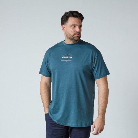 North Latitude T-Shirt With Print Albastru - Tricouri - Tricouri Bărbați Mărimi Mari