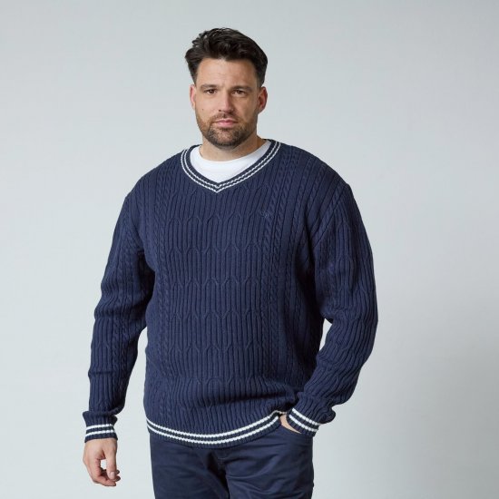 North Latitude V-Neck Knit Albastru marin - Pulovere & hanorace - Pulovere & Hanorace Bărbați Mărimi Mari