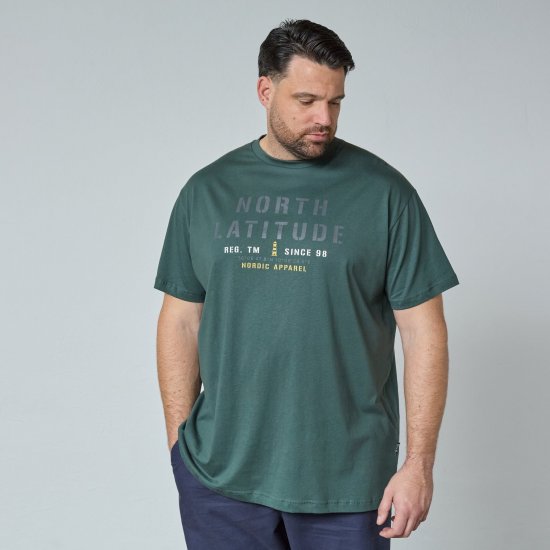 North Latitude T-Shirt Verde/Khaki - Tricouri - Tricouri Bărbați Mărimi Mari