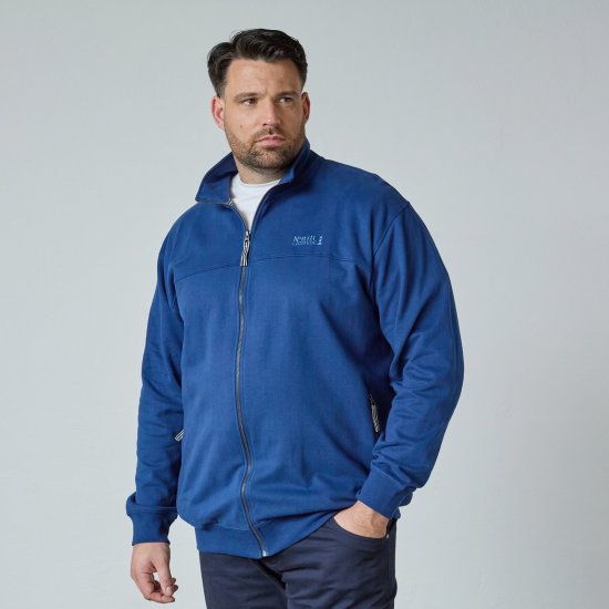 North Latitude Sweat Cardigan Albastru - Pulovere & hanorace - Pulovere & Hanorace Bărbați Mărimi Mari
