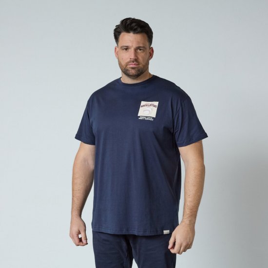 North Latitude T-Shirt With Print Albastru marin - Tricouri - Tricouri Bărbați Mărimi Mari