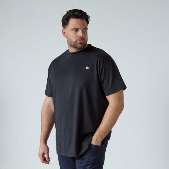 North Latitude T-Shirt With Back Print Negru - Tricouri - Tricouri Bărbați Mărimi Mari
