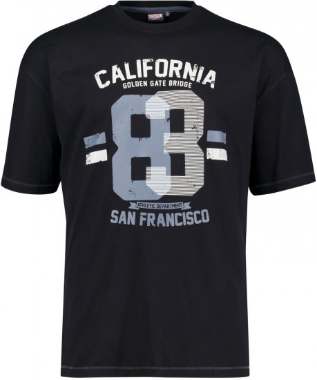 Adamo Golden Gate Comfort Fit Printed T-shirt Black - Tricouri - Tricouri Bărbați Mărimi Mari