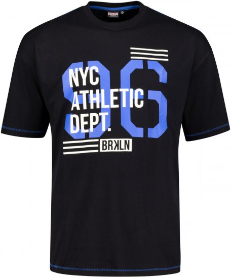 Adamo BRKLN Comfort Fit Printed T-shirt Black - Tricouri - Tricouri Bărbați Mărimi Mari