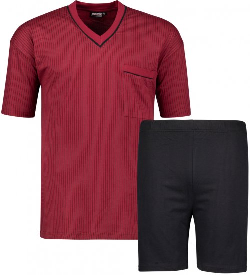 Adamo Gustav Short sleeve Pyjama Burgundy - Lenjerie intimă & costum baie - Lenjerie Intimă Bărbați Mărimi Mari