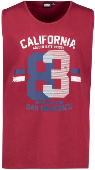 Adamo Golden Gate Comfort Fit Printed Tank-top Burgundy - Tricouri - Tricouri Bărbați Mărimi Mari