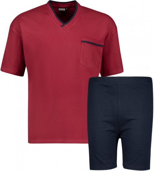 Adamo Ben Short sleeve Pyjama Burgundy - Lenjerie intimă & costum baie - Lenjerie Intimă Bărbați Mărimi Mari
