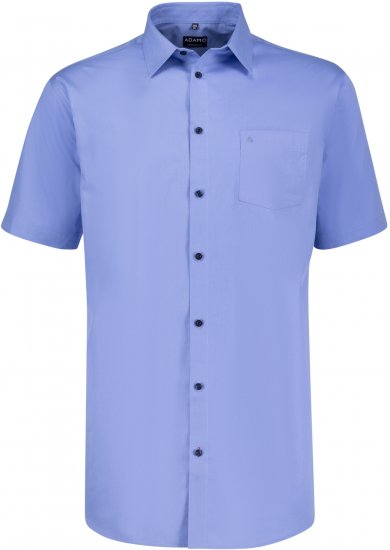 Adamo Warren Comfort Fit Short Sleeve Shirt Medium Blue - Cămăși - Cămăși Bărbați Mărimi Mari