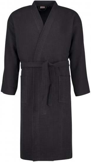 Adamo Jadon Waffelpiqué Bathrobe Black - Lenjerie intimă & costum baie - Lenjerie Intimă Bărbați Mărimi Mari