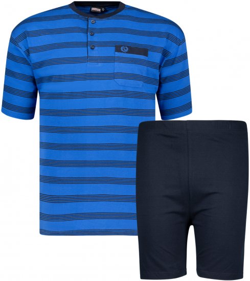 Adamo Anil Serafino Short sleeve Pyjama Royal Blue - Lenjerie intimă & costum baie - Lenjerie Intimă Bărbați Mărimi Mari