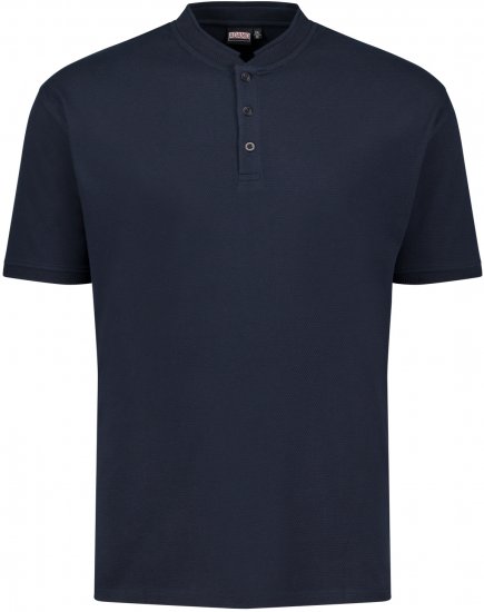 Adamo 139411 Serafino Waffelpique T-shirt Navy - Tricouri - Tricouri Bărbați Mărimi Mari