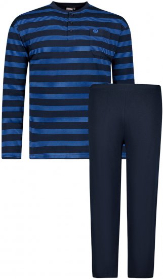 Adamo Alex Serafino Long sleeve Pyjama Navy - Lenjerie intimă & costum baie - Lenjerie Intimă Bărbați Mărimi Mari