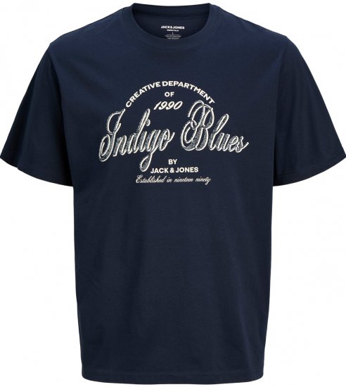 Jack & Jones Denver Graphic T-Shirt Navy - Tricouri - Tricouri Bărbați Mărimi Mari