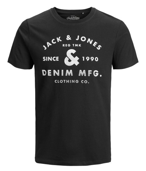 Jack & Jones Jeans T-Shirt Black - Tricouri - Tricouri Bărbați Mărimi Mari