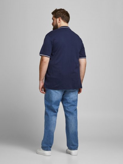 Jack & Jones Jersey Polo Navy - Tricouri polo - Tricouri Polo Bărbați Mărimi Mari