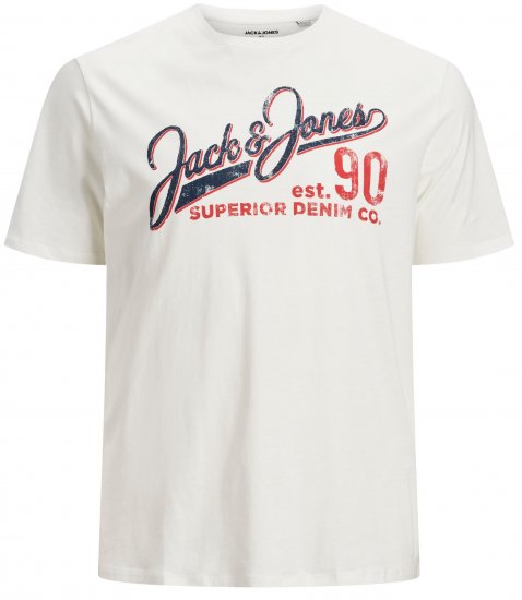 Jack & Jones Elogo T-Shirt White - Tricouri - Tricouri Bărbați Mărimi Mari
