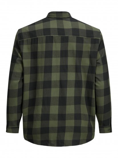 Jack & Jones Gingham L/S Shirt Dusty Olive - Cămăși - Cămăși Bărbați Mărimi Mari