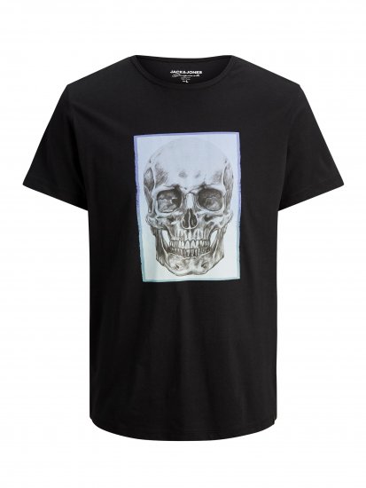 Jack & Jones Gradskull T-Shirt Black - Tricouri - Tricouri Bărbați Mărimi Mari
