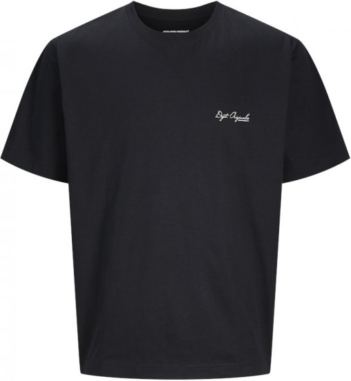 Jack & Jones Lington Back And Front Print Crew Neck T-Shirt Black - Tricouri - Tricouri Bărbați Mărimi Mari