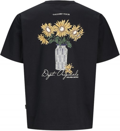 Jack & Jones Lington Back And Front Print Crew Neck T-Shirt Black - Tricouri - Tricouri Bărbați Mărimi Mari