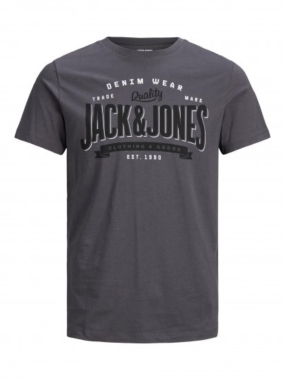 Jack & Jones JJELOGO TEE Gray - Tricouri - Tricouri Bărbați Mărimi Mari