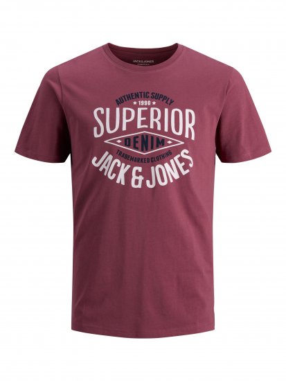 Jack & Jones JJELOGO TEE Hawthorn Rose - Tricouri - Tricouri Bărbați Mărimi Mari