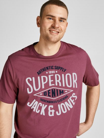 Jack & Jones JJELOGO TEE Hawthorn Rose - Tricouri - Tricouri Bărbați Mărimi Mari