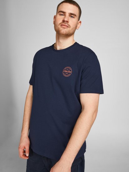 Jack & Jones JJESHARK TEE Navy - Tricouri - Tricouri Bărbați Mărimi Mari