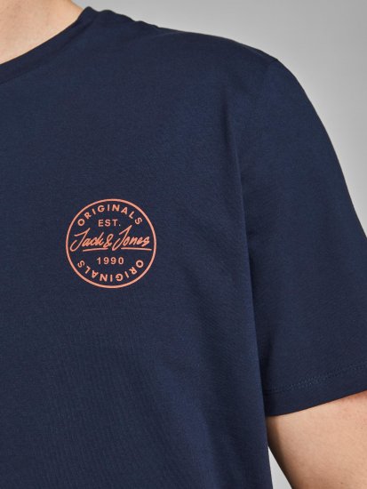 Jack & Jones JJESHARK TEE Navy - Tricouri - Tricouri Bărbați Mărimi Mari